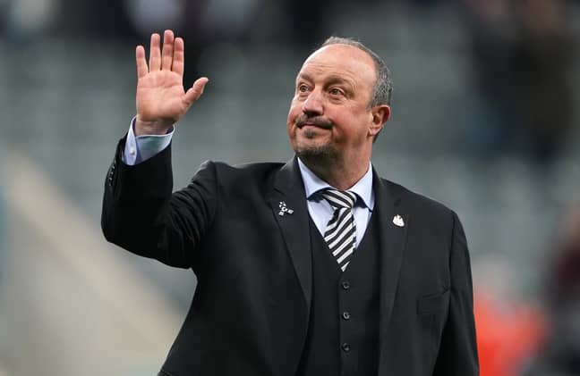 Benitez may have been waving goodbye to the Newcastle fans. Image: PA Images