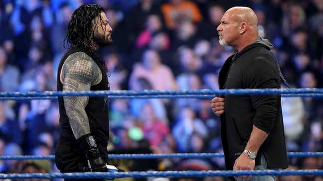 Reigns was set to face Goldberg for the Universal Championship at WrestleMania in April. (Image Credit: WWE)