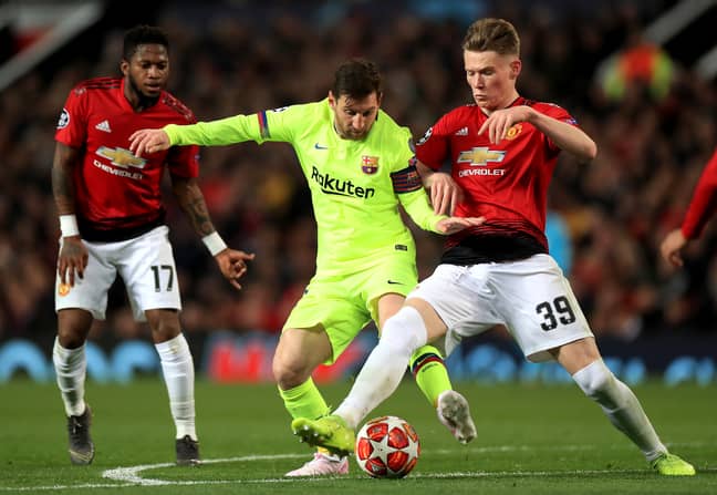 McTominay had his hands full that night against Messi. Image: PA Images