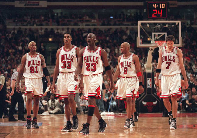 Jordan, centre, and Pippen, second left, were almost unstoppable together. Image: PA Images