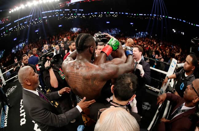 Wilder embraces with Ortiz following the fight. Image: PA