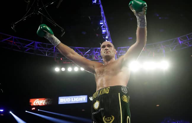 Fury celebrates his victory at the bell. Image: PA Images
