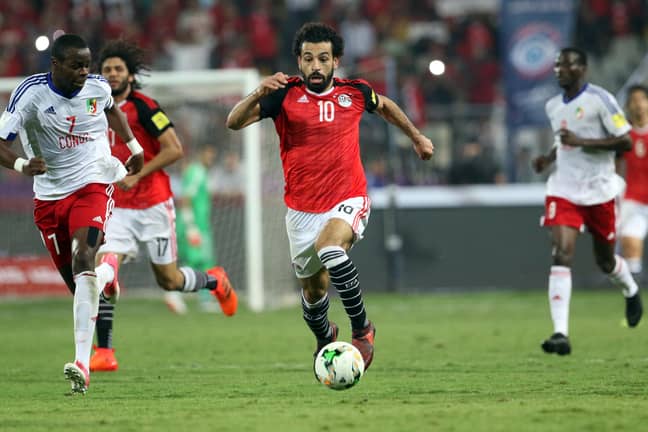 Salah in action for Egypt. Image: PA 