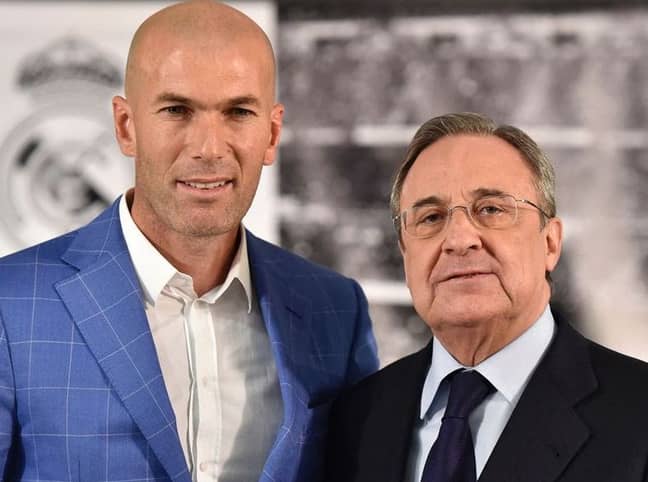 Zidane with club president Florentino Perez. Image: PA Images