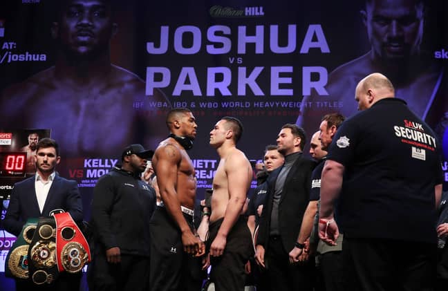 Joshua and Parker face-off. Image: PA
