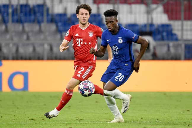 Hudson-Odoi playing against Bayern in the Champions League. Image: PA Images