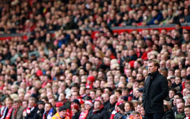 Brendan Rodgers looks dejected on that fateful day against Chelsea in 2014. Image: PA