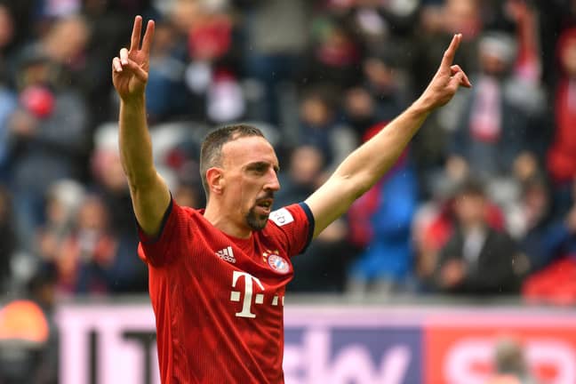 Ribery celebrates scoring against Hannover at the weekend. Image: PA Images