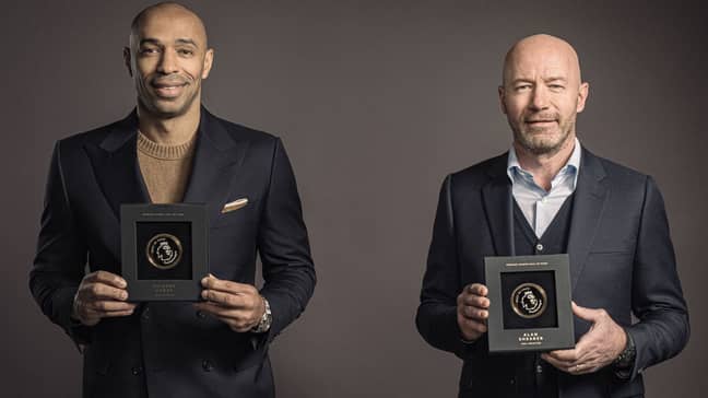 Alan Shearer and Thierry Henry won seven Premier League Golden Boot awards between them