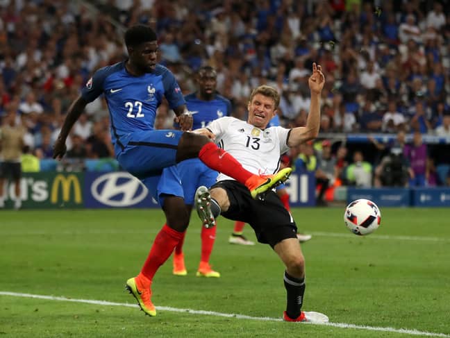Umtiti playing for France at the 2016 Euros. Image: PA Images