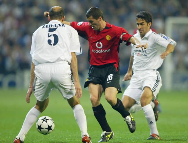 Zidane and Raul battle Roy Keane during their playing days. Image: PA Images
