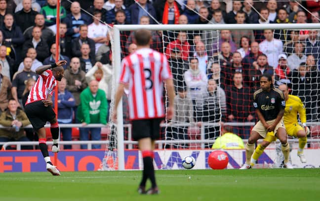 Darren Bent struck the ball towards goal in the direction of a beach ball in the penalty area