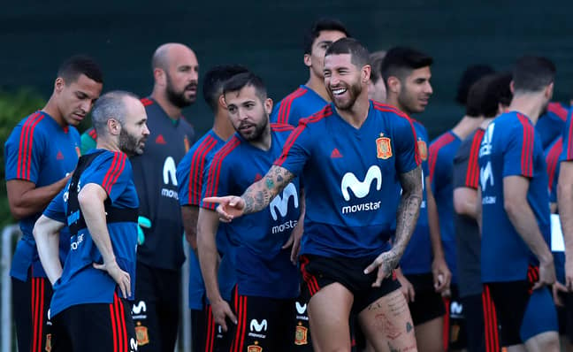Ramos and Spain in training. Image: PA Images
