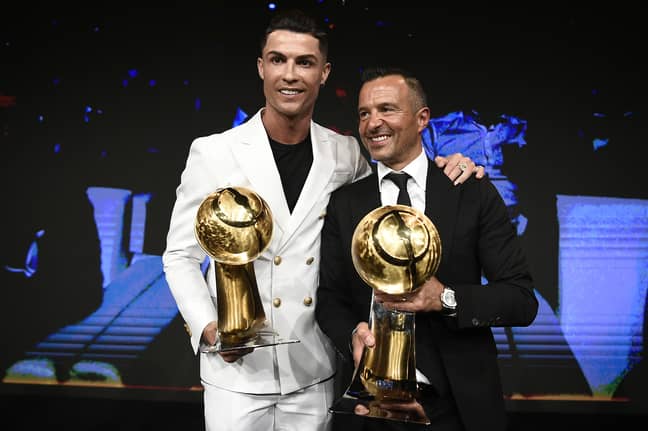 Ronaldo with agent Jorge Mendes. Image: PA Images