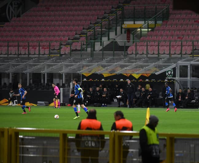 Inter's game at the San Siro on Thursday night was behind closed doors. (Image Credit: PA)