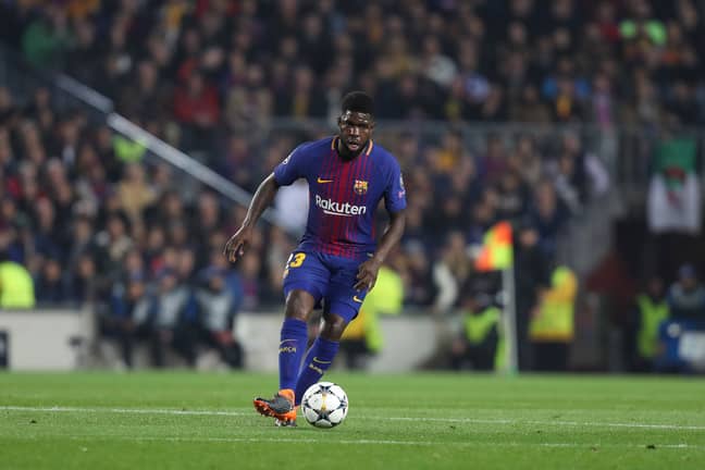 Umtiti in action for Barcelona. Image: PA