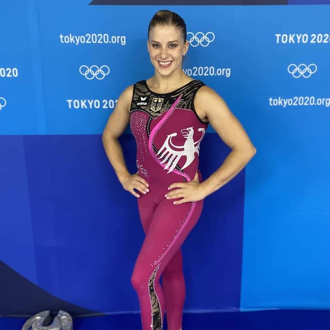 Elisabeth Seitz in the new Olympics unitards. Credit: Instagram/@seitzeli