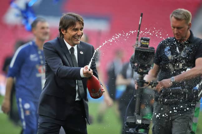 Conte's last match in charge at Chelsea was the FA Cup final win over Manchester United. Image: PA Images