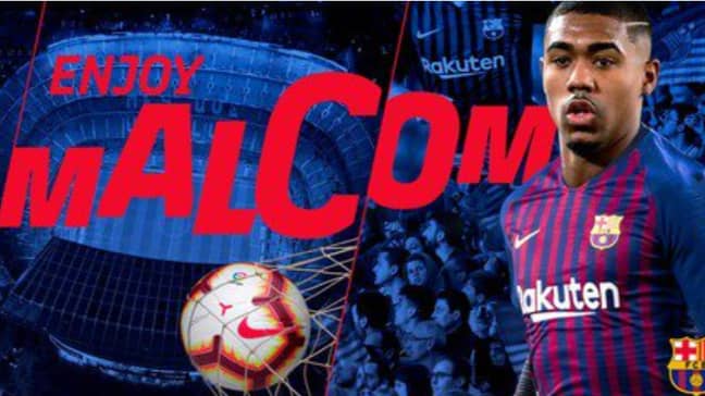 Malcom only joined Barca in the summer. Image: FC Barcelona