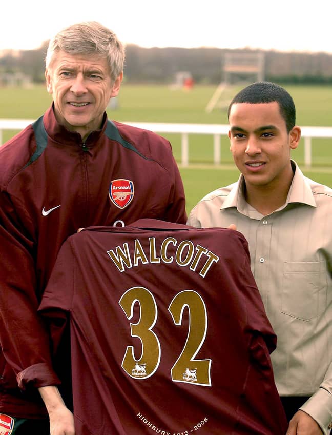 Walcott was just 16 years old when he joined Arsenal. Image: PA Images