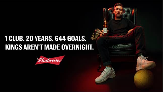 No man has scored more for a single club than Lionel Messi. Image: Budweiser 