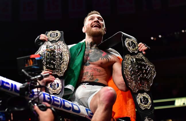 McGregor defeated Eddie Alvarez to become the first UFC fighter to hold two belts simultaneously. Credit: PA