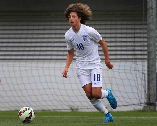 Ampadu playing for the young England team. Image: PA Images