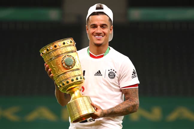 Coutinho won the German Cup but won't be at Bayern next season. Image: PA Images