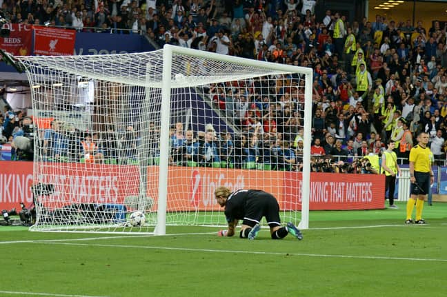 Karius sees the ball go into the back of the net after his second error. Image: PA Images