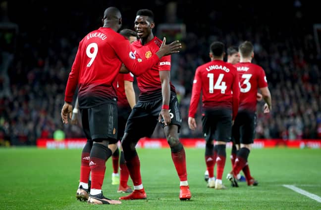 Pogba celebrates his second goal against Bournemouth. Image: PA Images