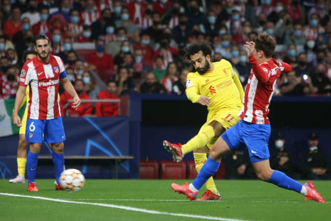 PA: Mohamed Salah in action against Atletico Madrid