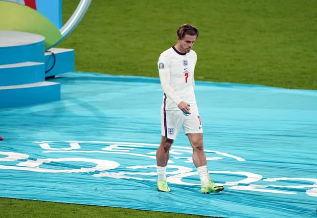 Grealish walks away after collecting his runners up medal. Image: PA Images