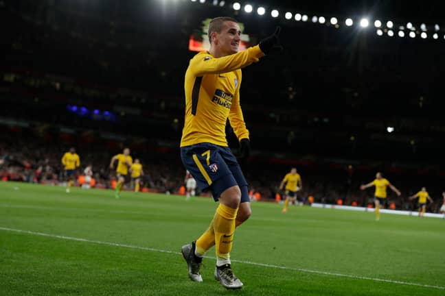 Griezmann busts out the Fortnite celebration. Image: PA Images
