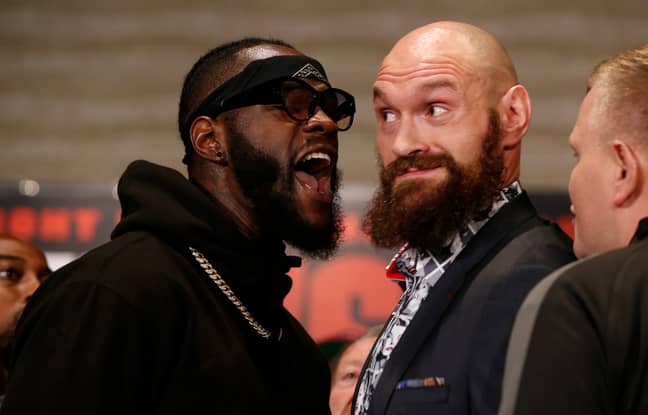 Wilder screaming at Fury but it was him who started the shoving. Image: PA Images