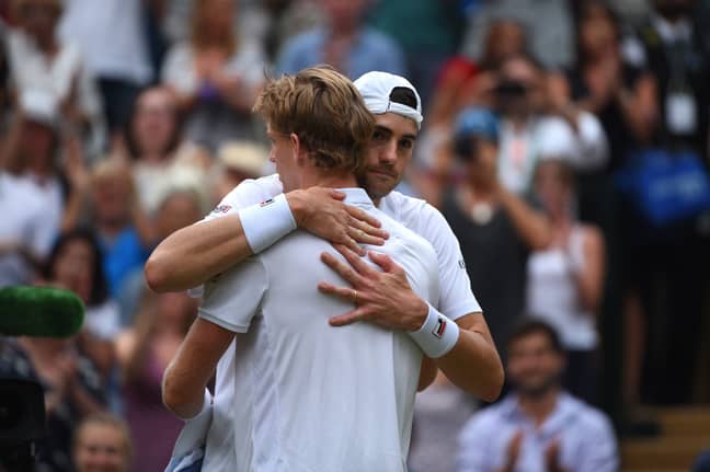 Isner embraces Anderson after their epic match. Image: PA Images