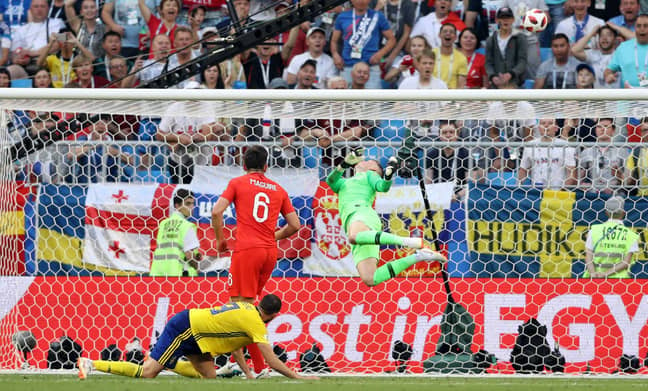 Pickford makes two incredible saves vs Sweden. Images: PA Images