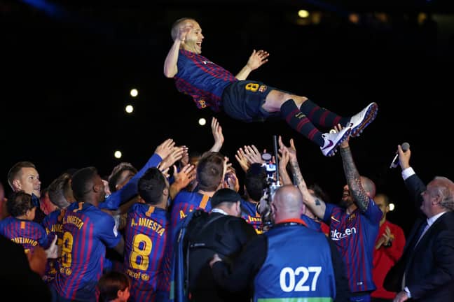 Barcelona say goodbye to Iniesta. Image: PA Images