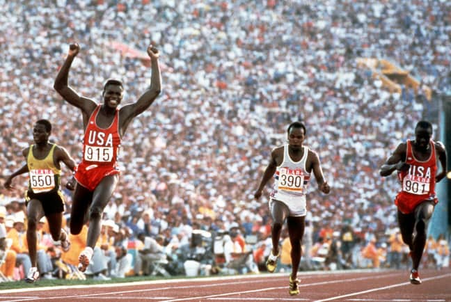 Carl Lewis pictured at the 1984 Games in LA. Credit: PA 