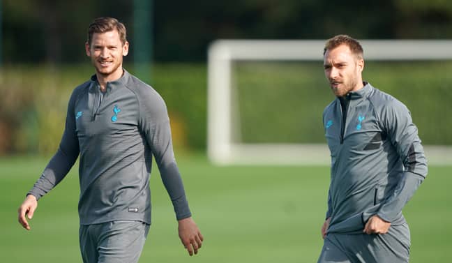 Vertonghen, left, could soon join Christian Eriksen out the door at Spurs. Image: PA Images