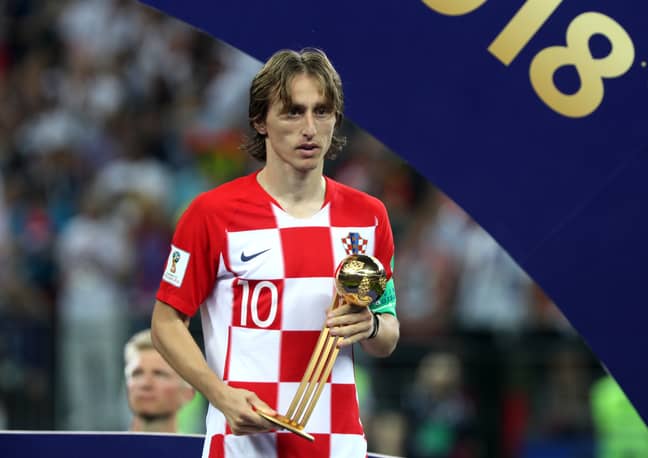 Modric with the Golden Ball award. Image: PA Images