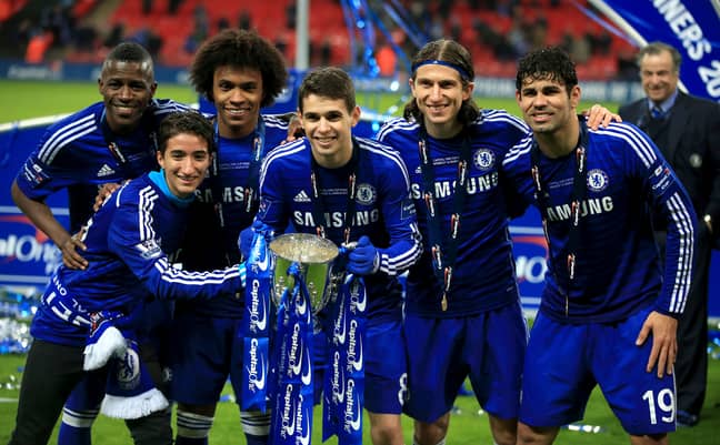 (Left to right) Ramires, Willian, Oscar, Felipe Luis and Diego Costa. (Image Credit: PA)