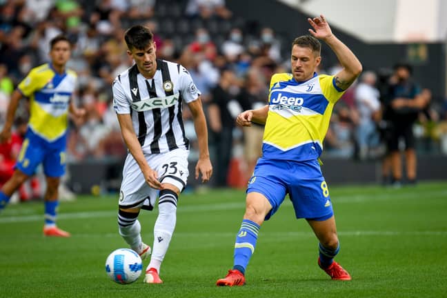 PA: Aaron Ramsey in action for Juventus against Udinese.