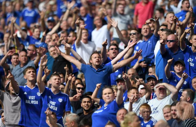 Cardiff fans seen here complaining about the price of a pint. Image: PA Images