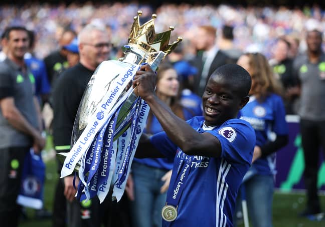 Kante with the title in his hands for the second year in a row. Image: PA Images