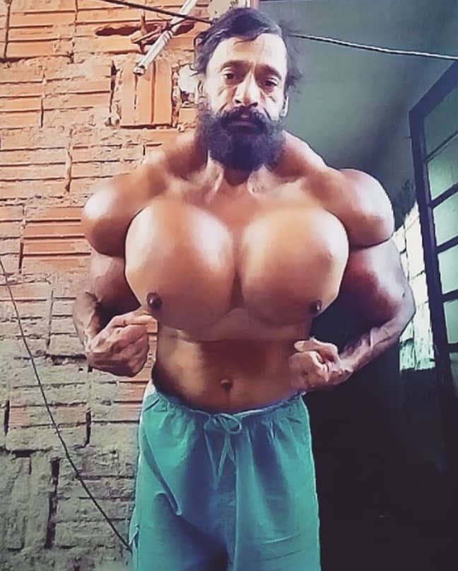 Valdir says he was nicknamed Skinny Dog as a kid, but now is called The Monster. Credit: Instagram/valdir_synthol_ 