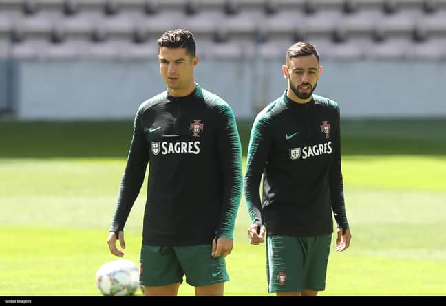 Ronaldo and Fernandes training together for the national team. Image: PA Images