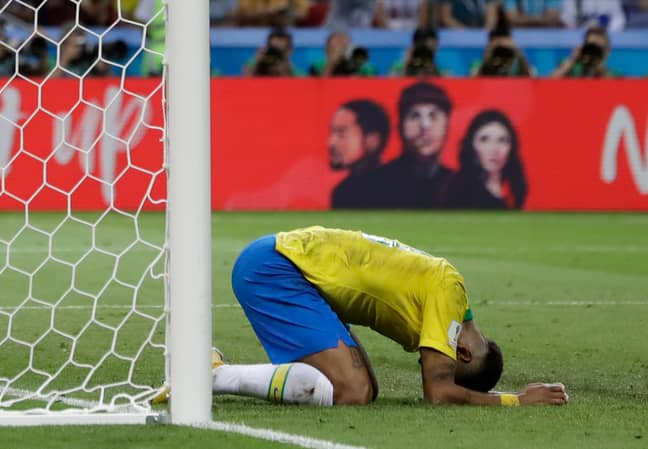 Neymar cuts a dejected figure. Image: PA