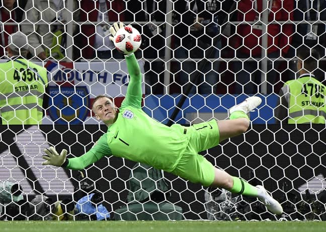 Jordan Pickford saving a penalty against Colombia in Moscow (Image Credit: PA)