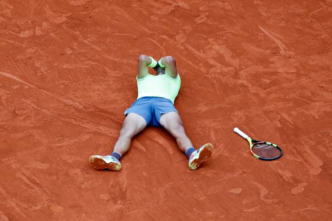 Nadal celebrates his victory on the clay. Image: PA Images
