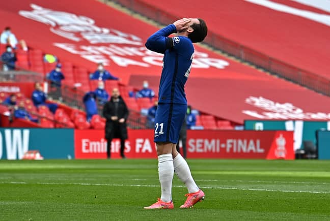 Chilwell's anguish after missing his early chance. Image: PA Images